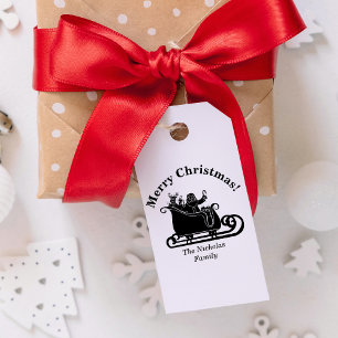 Carimbo De Borracha Papais noeis, Reindeer No Nome Da Família Sleigh C
