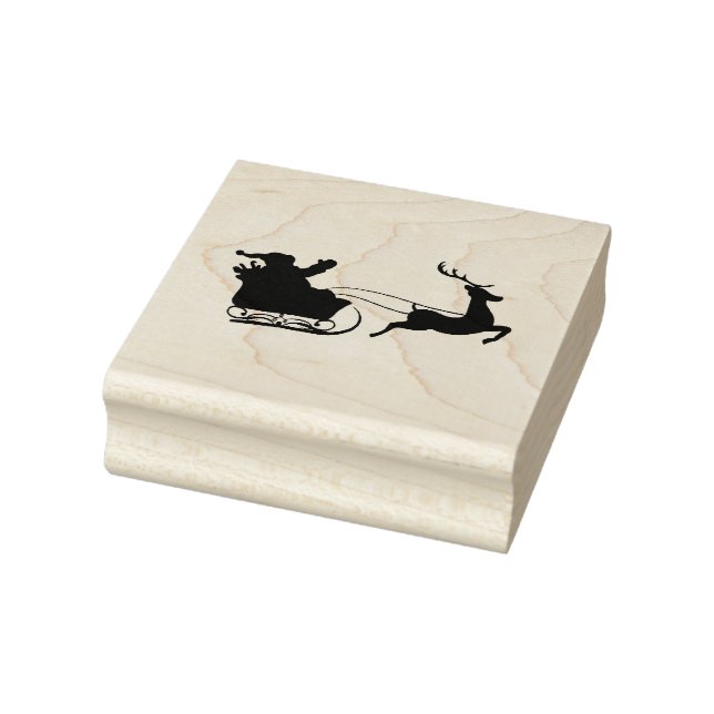 Carimbo De Borracha Papais noeis Sleigh E Reindeer (Carimbo)