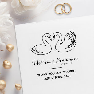 Carimbo De Borracha Par do aniversário do casamento dos Swans Obrigado