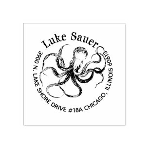 Carimbo De Borracha para Luke octopus devolva o selo