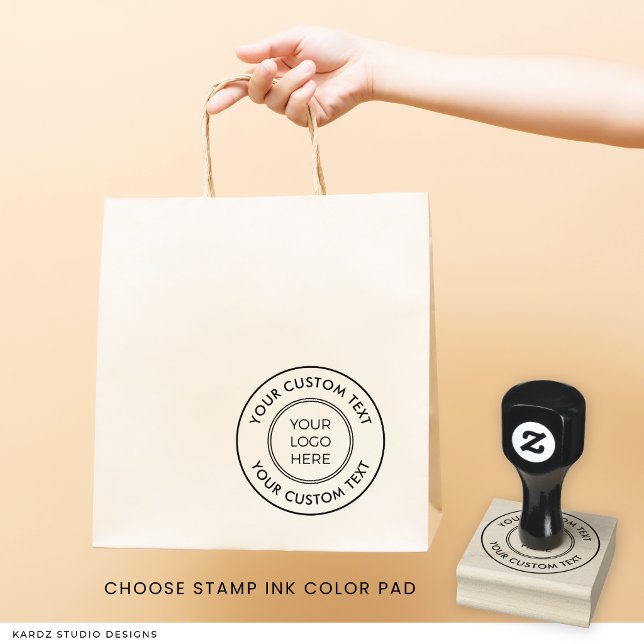 Carimbo de Borracha para Negócios com Texto Person (The stamp shown is 2x2 inches. Choose stamp and color ink pad.)