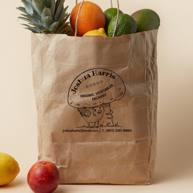 Carimbo De Borracha Pássaro Bonito Com Cogumelo E Comida Orgânica (Criador carregado)