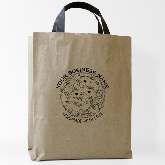 Carimbo De Borracha Pássaro Comercial Personalizado com Flores Grandes (Criador carregado)