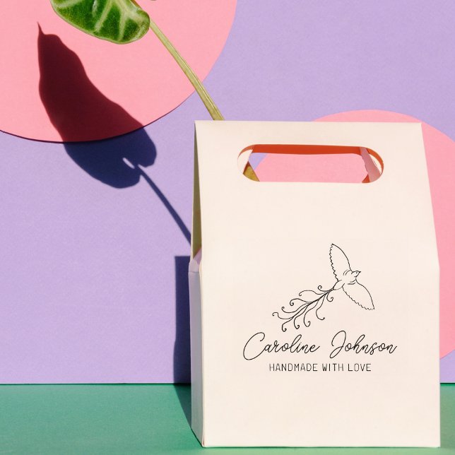 Carimbo De Borracha Pássaro de Arte de Linha Personalizado Físico com  (Criador carregado)