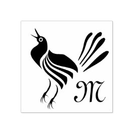 Carimbo De Borracha Pássaro Preto Machado