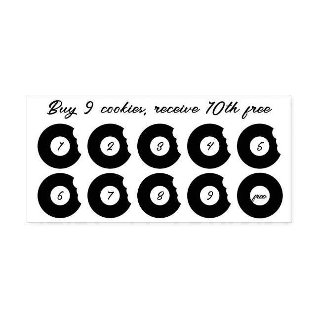 Carimbo De Borracha Pastelaria Cookies Rosquinha Punch Bakery Lealdade (Impressão)