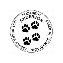 Carimbo De Borracha Pata do Cachorro Imprime o Endereço de Retorno Red
