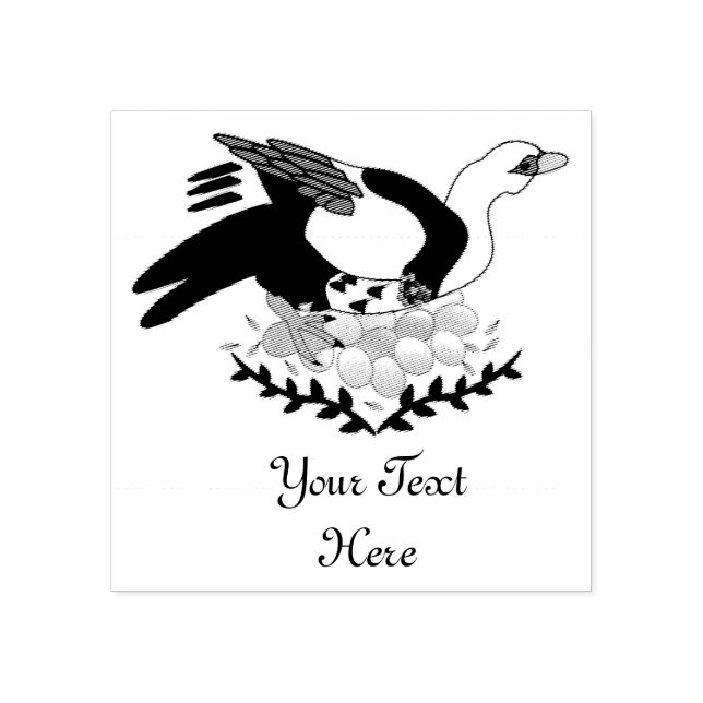 Carimbo De Borracha Pato Barbary em um ninho de ovos (Impressão)