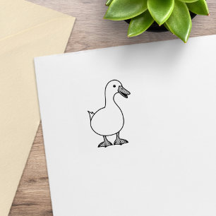 Carimbo De Borracha Pato Branco Fofo Pet 1x1