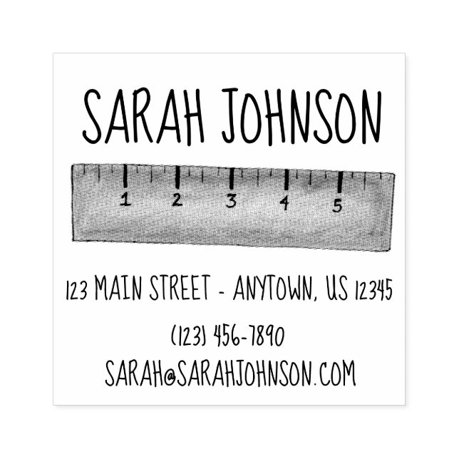 Carimbo De Borracha Pau De Madeira Medindo O Pau Professor Escolar (Impressão)