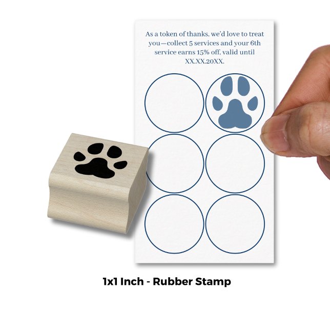 Carimbo De Borracha Paw Print - Loyalty Card Devaluation  (Paw Print - Loyalty Card Devaluation 1" Inch Rubber Stamp)