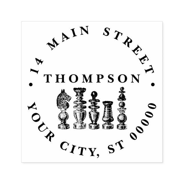 Carimbo De Borracha Peças de Xadrez Arte Antiga (Impressão)