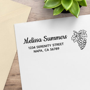 Carimbo De Borracha Pedaço de Uvas Endereço de Retorno