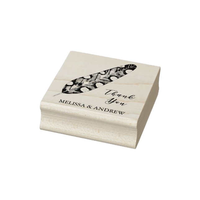 Carimbo De Borracha Pena Elegante - Obrigado - Personalizada (Carimbo)