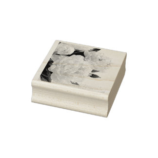 Carimbo De Borracha Pena floral
