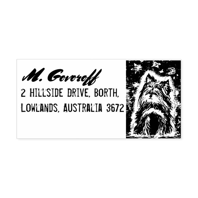 Carimbo De Borracha Pequeno Cachorro em azul (Impressão)