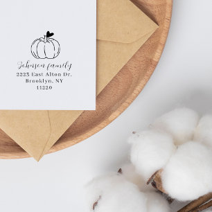 Carimbo De Borracha Pequeno Endereço de Retorno da Família Elegante de