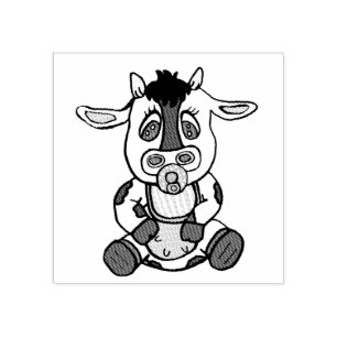 Carimbo De Borracha Pequeno Fazenda de vaca bonito