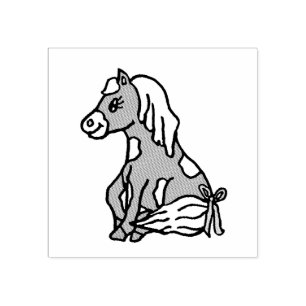 Carimbo De Borracha Pequeno Pôneo Fazenda Bonito