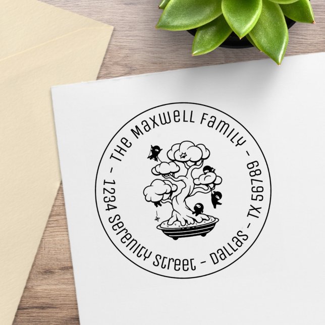 Carimbo De Borracha Pequenos Ninjas em Bonsai Tree Family Address 2 (Criador carregado)