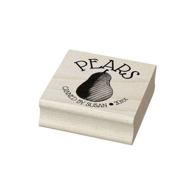 Carimbo De Borracha Peras de Fruta Verde De Pera De Verão Enlatadas Po (Carimbo)