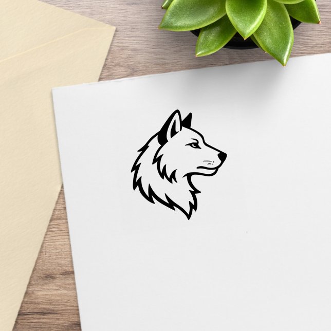 Carimbo De Borracha Perfil de Cabeça de Lobo 1x1 (Criador carregado)