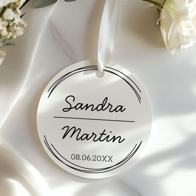 Carimbo De Borracha Personalisierbar Kreis (Personalized Circle Stamp with your names and date.)