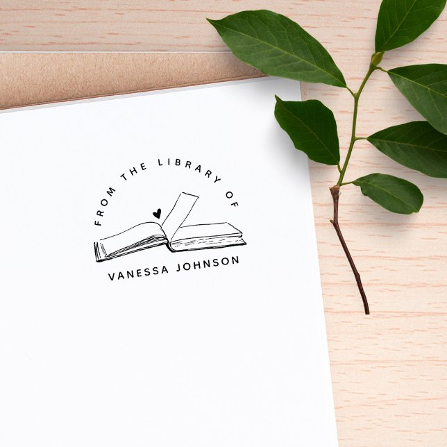 Carimbo De Borracha Personalização Clássica Moderna Do Livro De Biblio (Criador carregado)