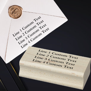 Carimbo De Borracha Personalização tradicional de 4 linhas de texto em