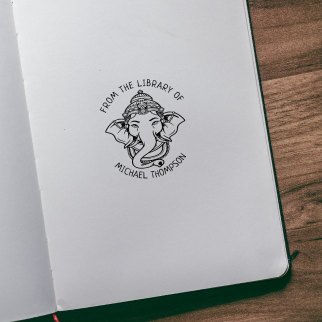 Carimbo De Borracha Personalizado Da Biblioteca De, Deus Hindu De Gane (Criador carregado)