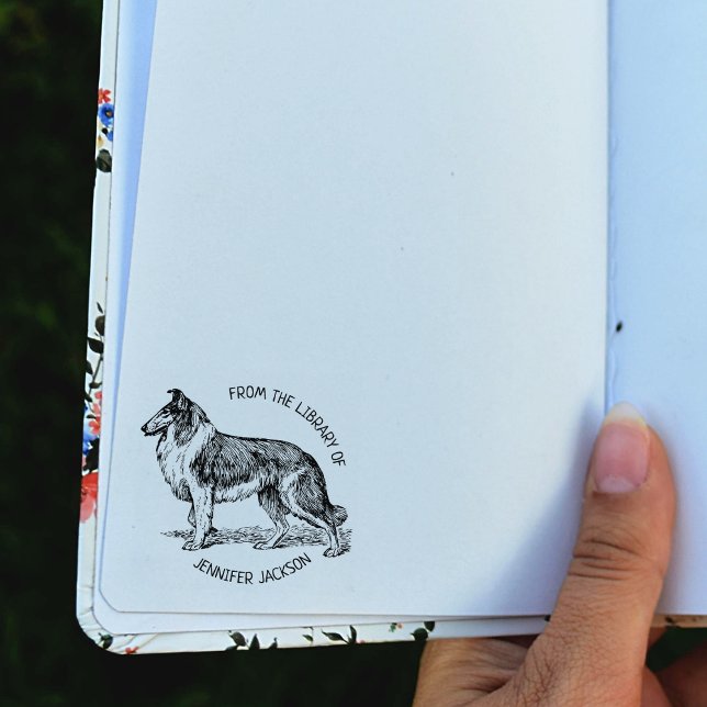 Carimbo De Borracha Personalizado Da Biblioteca De, Livro Collie Cacho (Criador carregado)