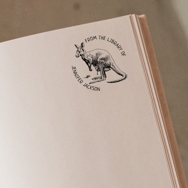 Carimbo De Borracha Personalizado Da Biblioteca De, Livro De Canguru (Criador carregado)