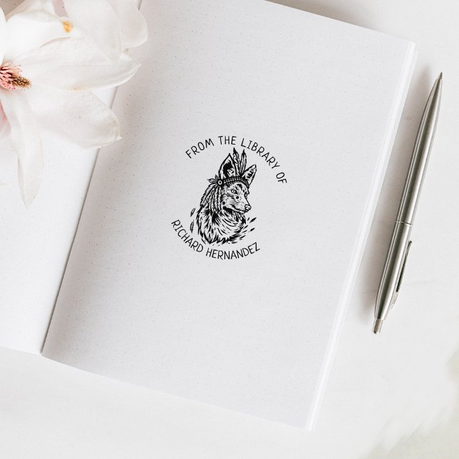 Carimbo De Borracha Personalizado da Biblioteca de, Livro Fox (Criador carregado)