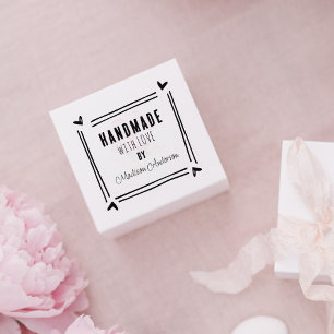 Carimbo De Borracha Personalizado feito à mão com amor, quadro cardíac