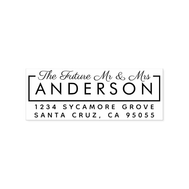 Carimbo De Borracha Personalizado Moderno "O Futuro Sr. & Sra" Endereç (Impressão)