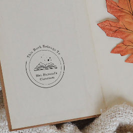 Carimbo De Borracha Personalizar O Círculo Do Livro Pertence Ao Profes
