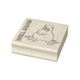 Carimbo de borracha personalizável monstro sorride