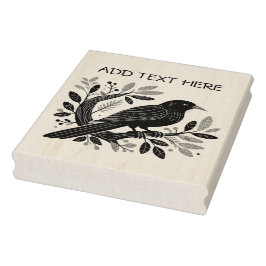 Carimbo De Borracha Personalized Bird - Wood Art Stamp