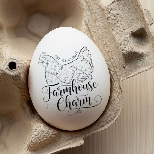 Carimbo De Borracha  Personalized egg stamp, personalized fresh egg  (Criador carregado)