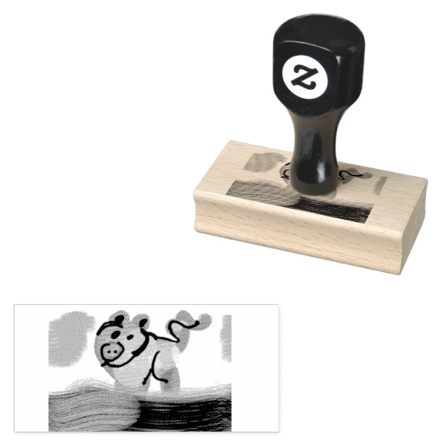 Carimbo De Borracha Pig spring  (Carimbado)