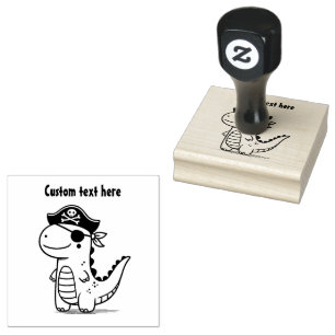 Carimbo De Borracha Pirate Dinosaur
