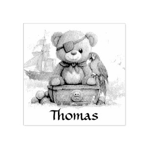 Carimbo De Borracha Pirate Teddy Bear Adventure - Personalizável