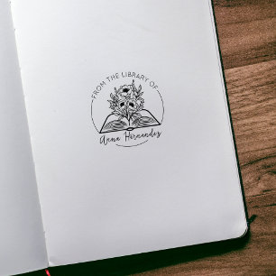 Carimbo De Borracha Planilha de Script Moderno, Livro Botânico