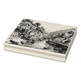 Carimbo De Borracha Polperro, Cornwall, England Harbour