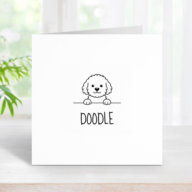 Carimbo De Borracha Poodle Mix Dog Doodle Nome Personalizado 1x1 (Criador carregado)