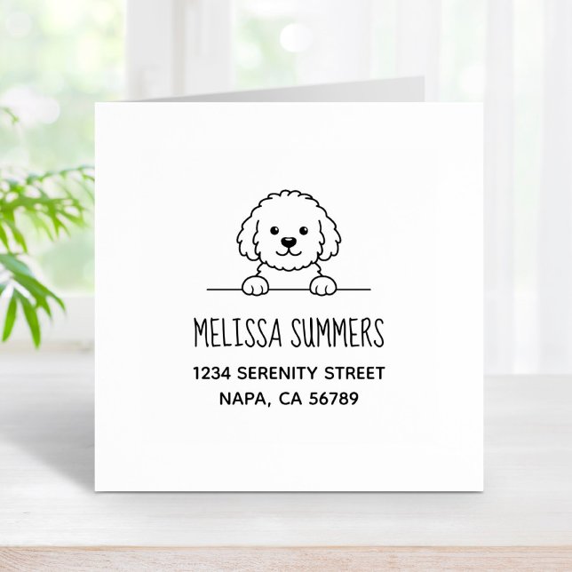 Carimbo De Borracha Poodle Mix Dog Doodle Pet Address (Criador carregado)