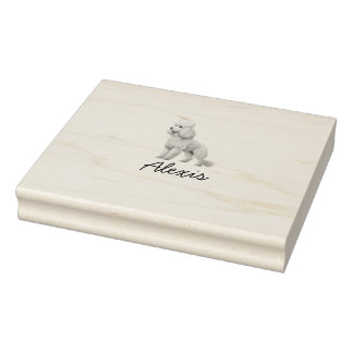 Carimbo De Borracha poodle monocromático