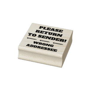 CARIMBO DE BORRACHA "POR FAVOR, REGRESSE AO ENVIO!" "ENDEREÇO ERRADO"