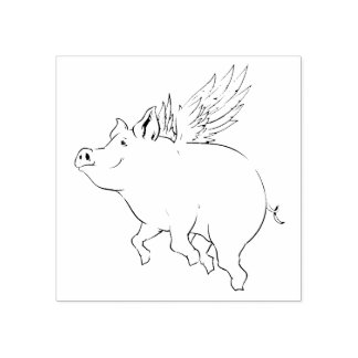 Carimbo De Borracha Porco voador