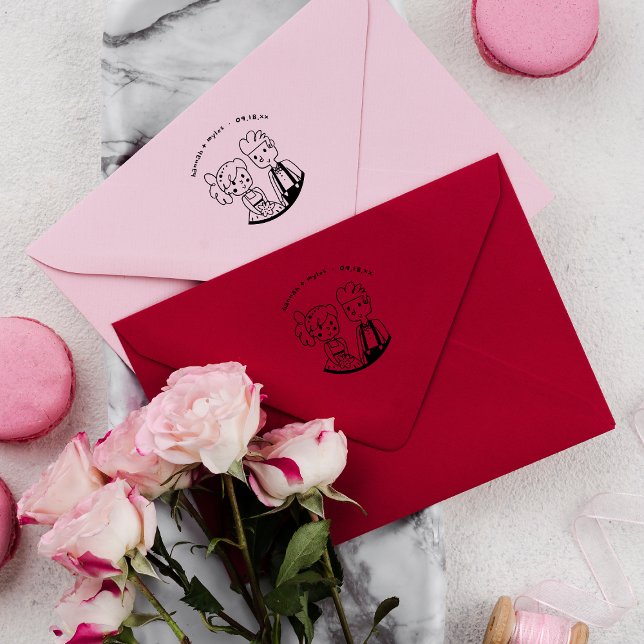 Carimbo De Borracha Porta branca do Casal | Casamento Monograma (Criador carregado)